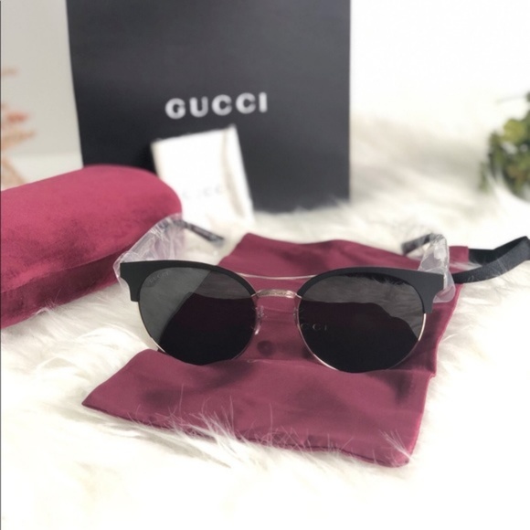 Gucci Accessories - NEW Gucci Metal Browline Style Sunglasses Black